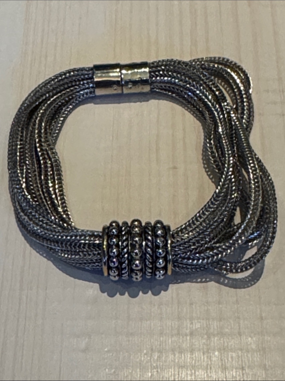 Silver strand bracelet